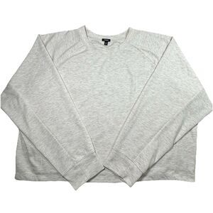 Express New Women Pullover Sweat Tunic XL Heather Grey Raglan Crewneck Neutral